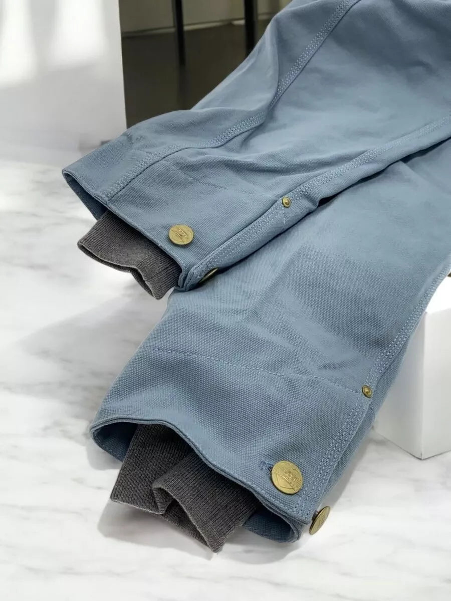 sacai × Carhartt Jacket Blue Cotton Size 3 Model 23-03110M Rare Used from Japan
